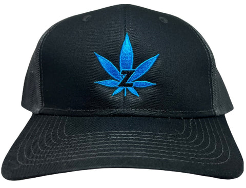Black on Gray Baseball Cap with Z Cannabis Logo Front Center