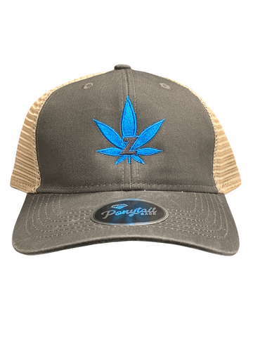 Brown on Tan Women's Baseball Cap with Z Cannabis Logo Front Center